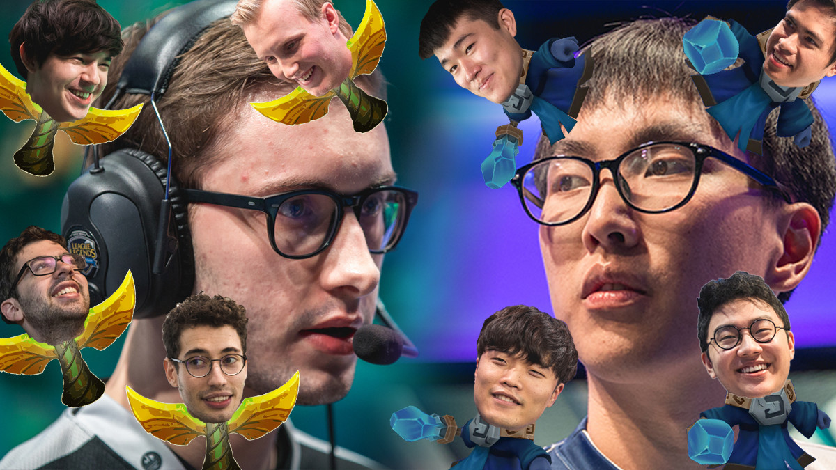 "Bjergsen und 4 Wards vs. DL und 4 Caster-Minions"