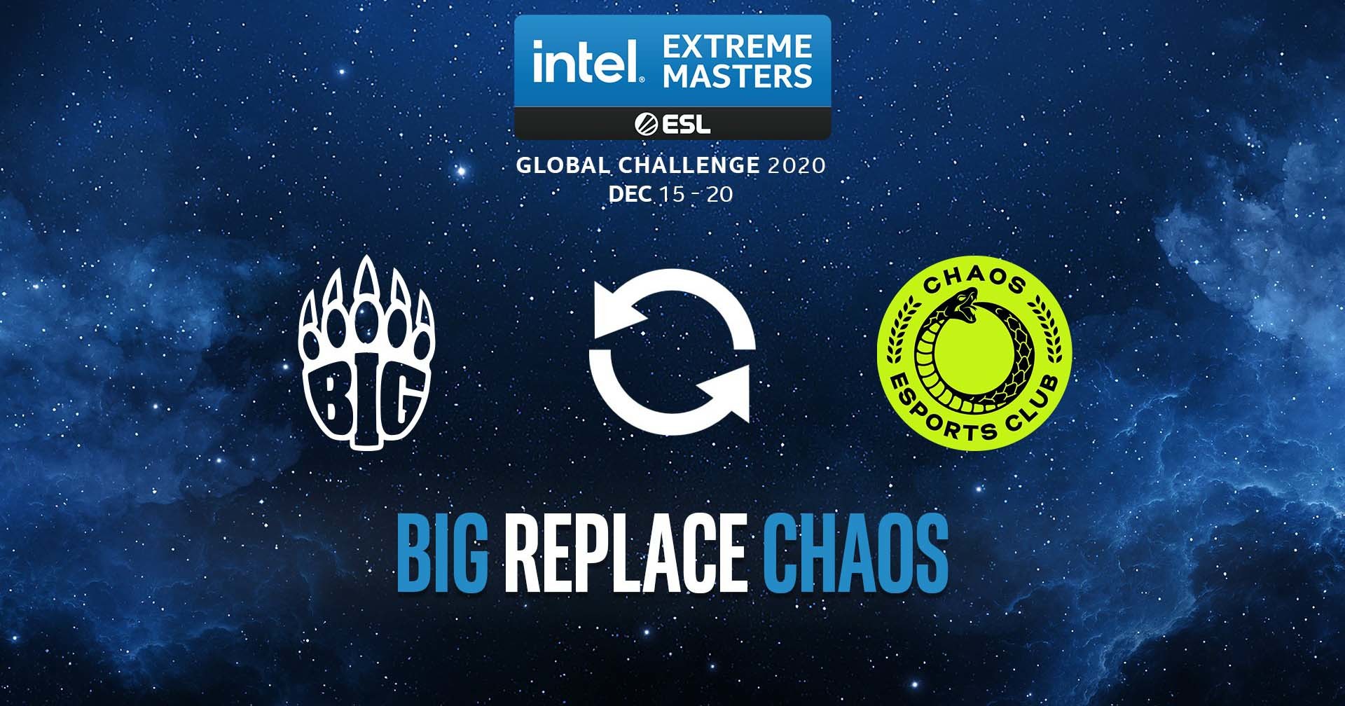 BIG ersetzt Chaos bei der IEM Global Challenge
