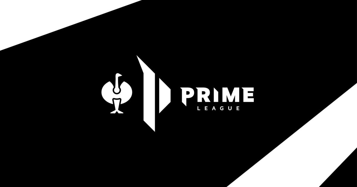 Ein Bild mit einem weißen Straus Prime League Logo in der Mitte auf schwarzem Grund.