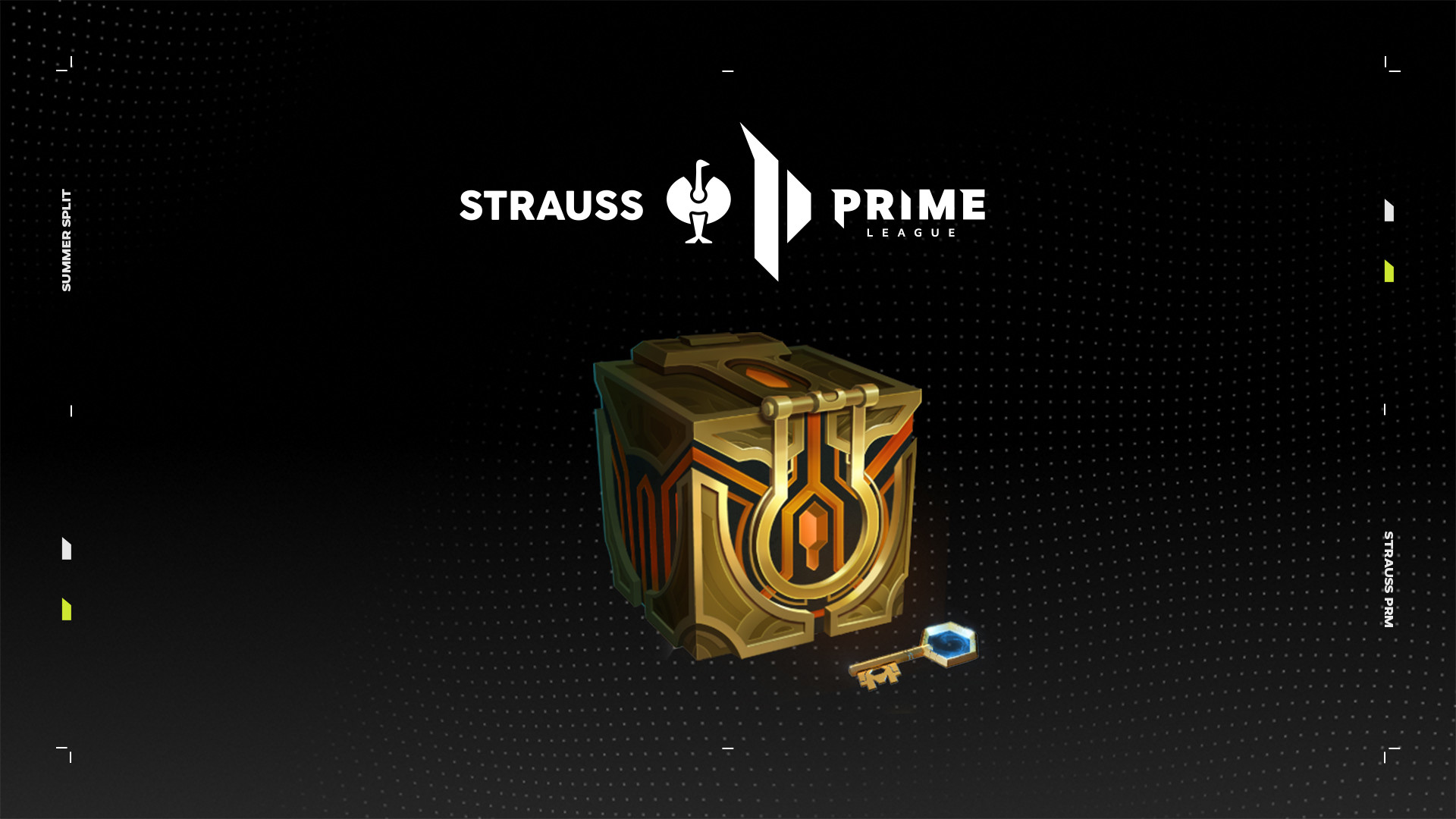 Das Bild zeigt eine Masterwork Chest unter dem Strauss Prime League Logo.
